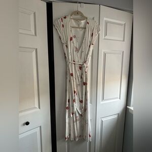 a.n.a White and Red Floral Maxi Dress